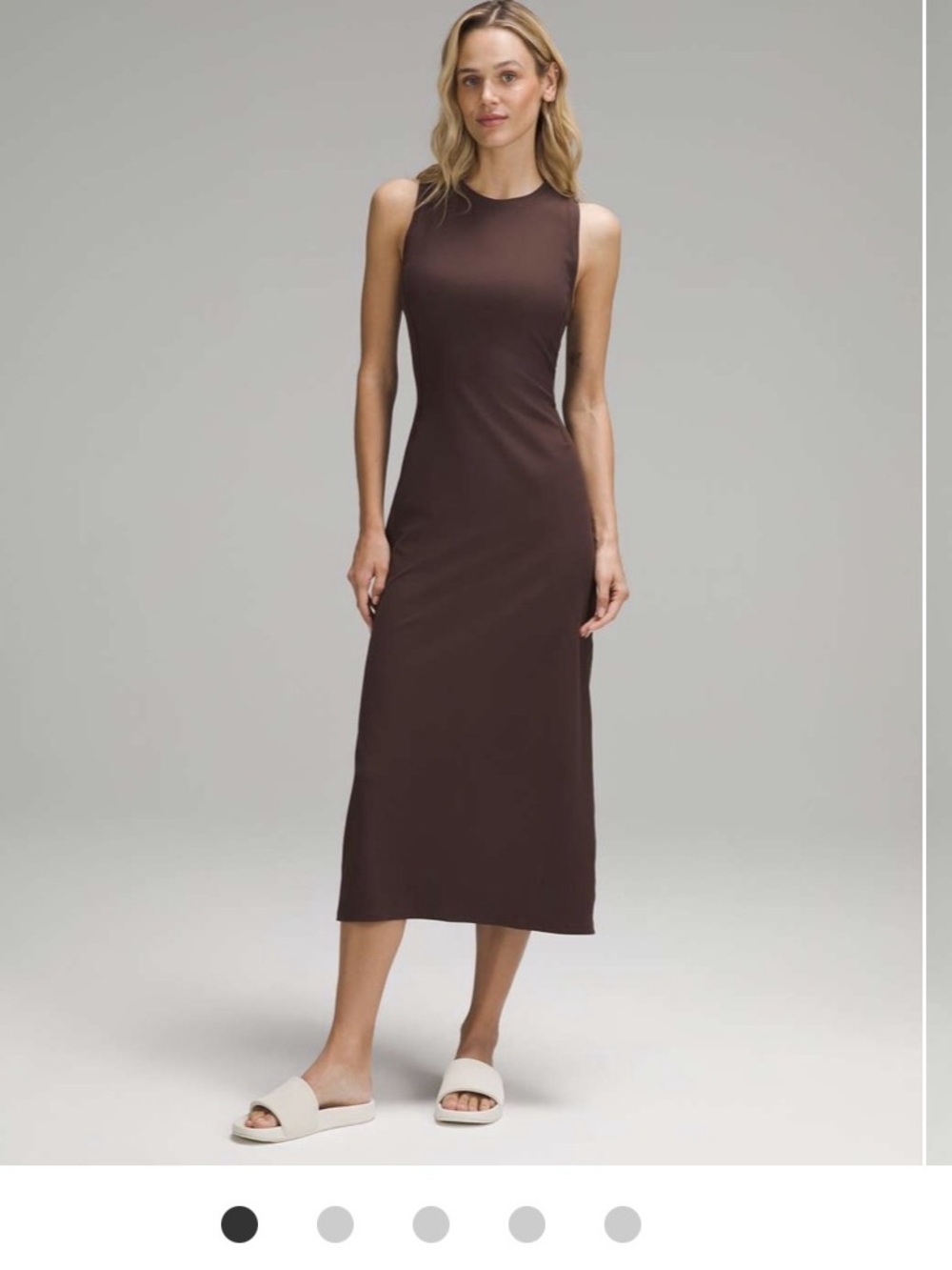 lululemon All Aligned Ribbed Midi Dress Espresso - 8